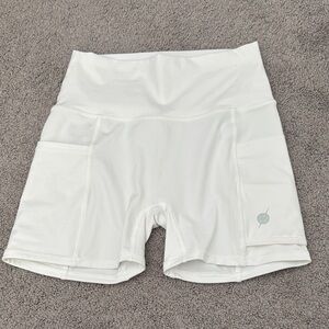 Pickletini Women's White High-Waisted Shorts
